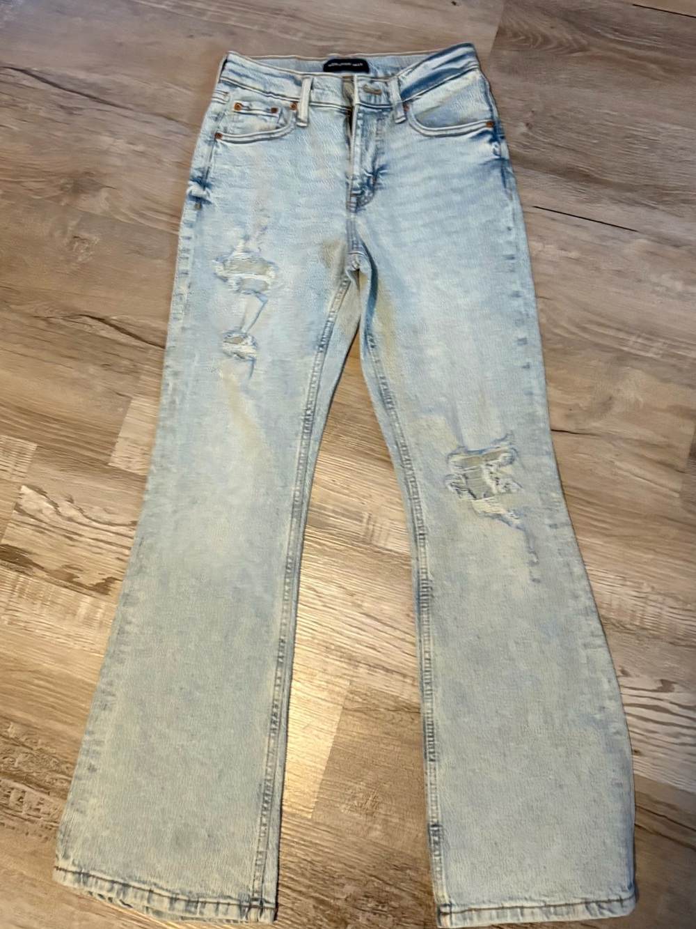 Aeropostale Light Blue Distressed Flare Jeans